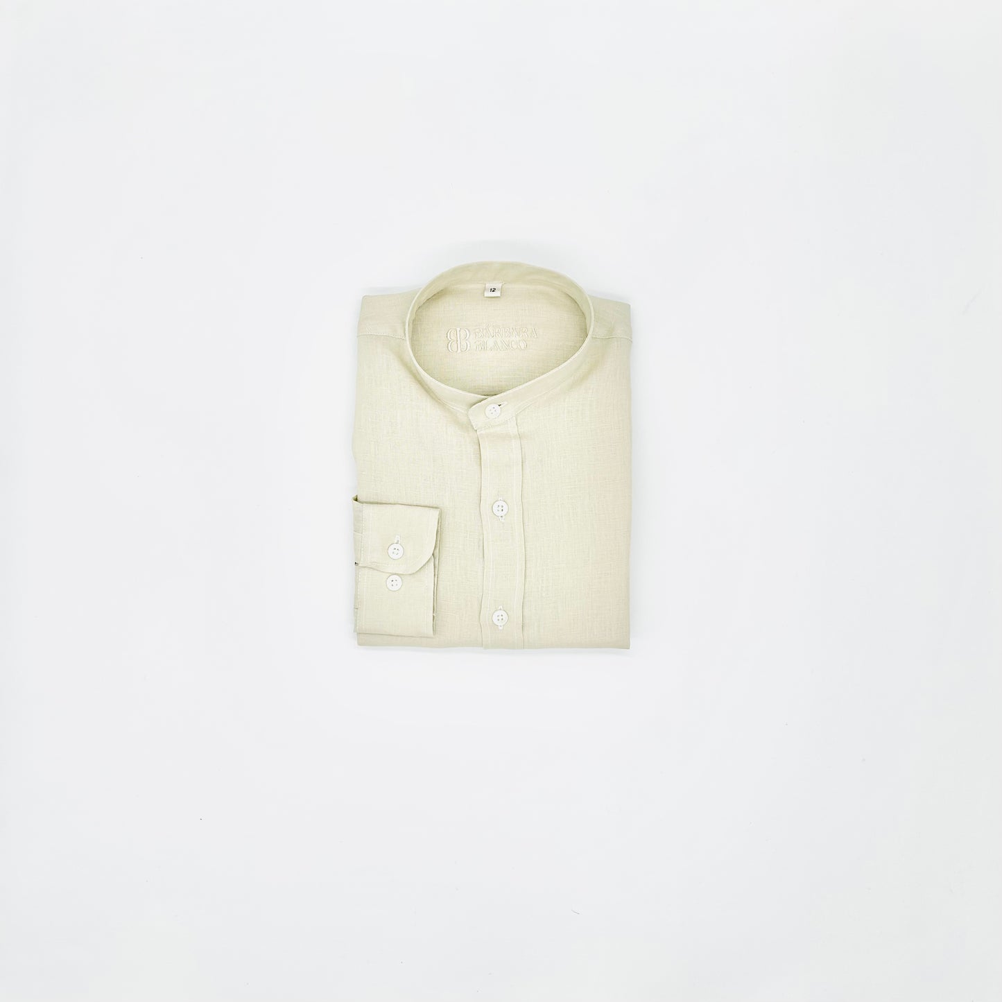 WOMEN'S MAO COLLAR LINEN SHIRT