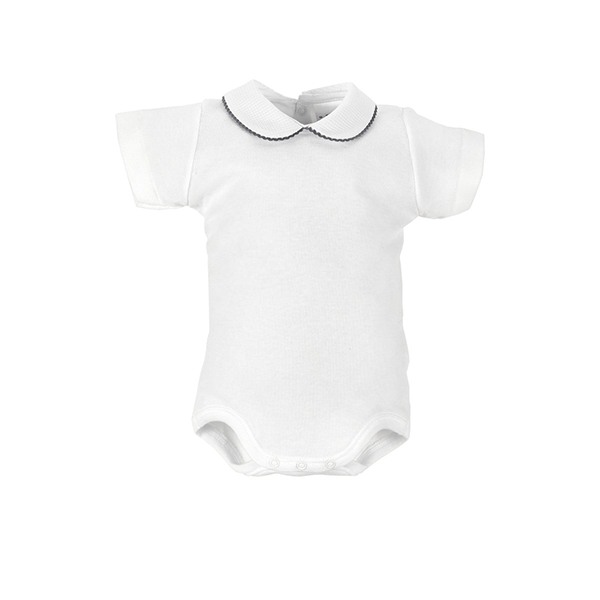 BABY-RUNDHALS-BODY MIT KURZEN ÄRMELN