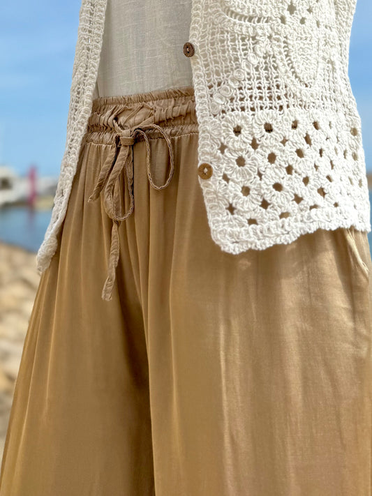GOLDEN SILKY PANTS