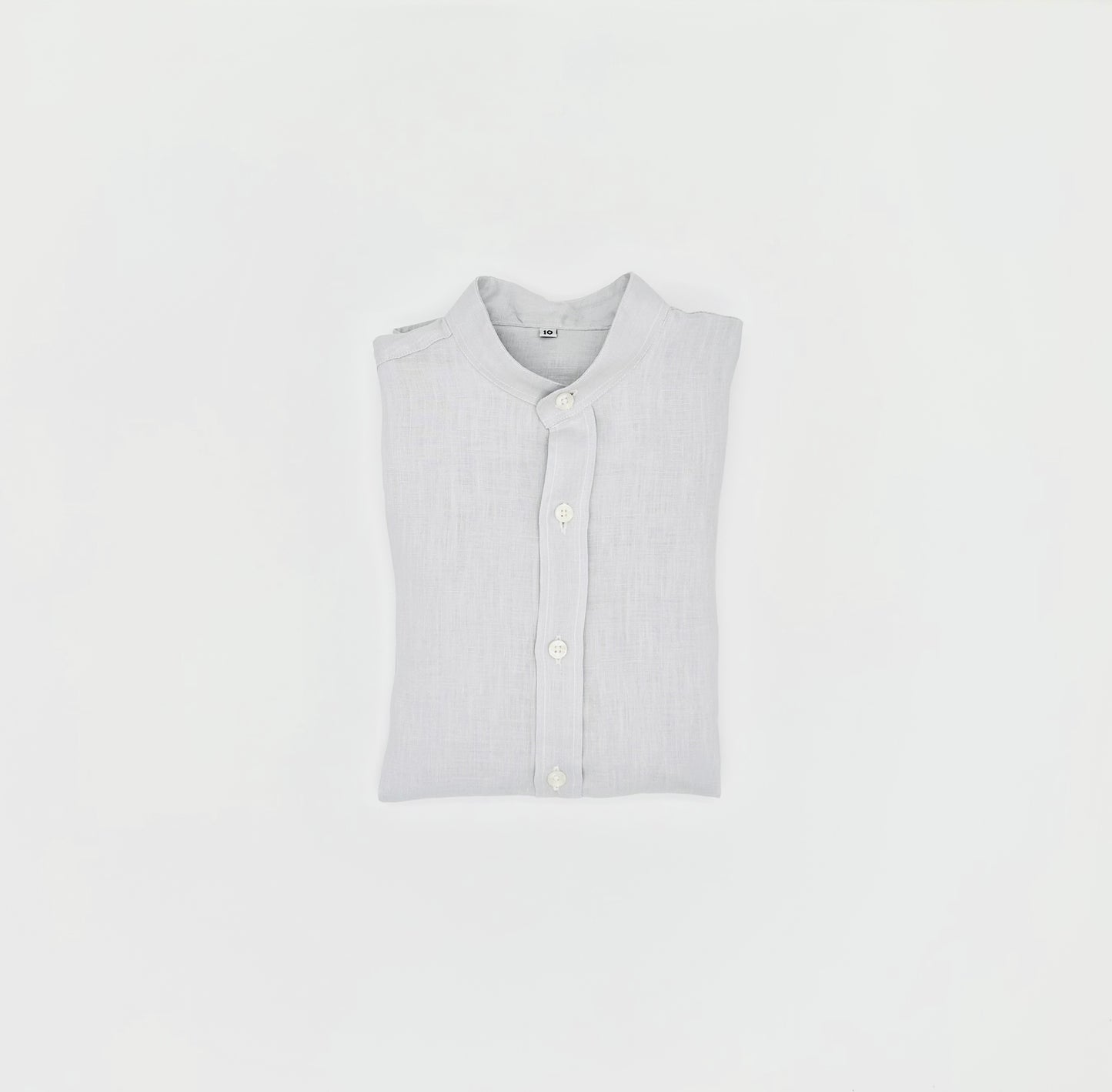 WOMEN'S MAO COLLAR LINEN SHIRT