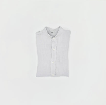 KIDS MAO COLLAR LINEN SHIRT